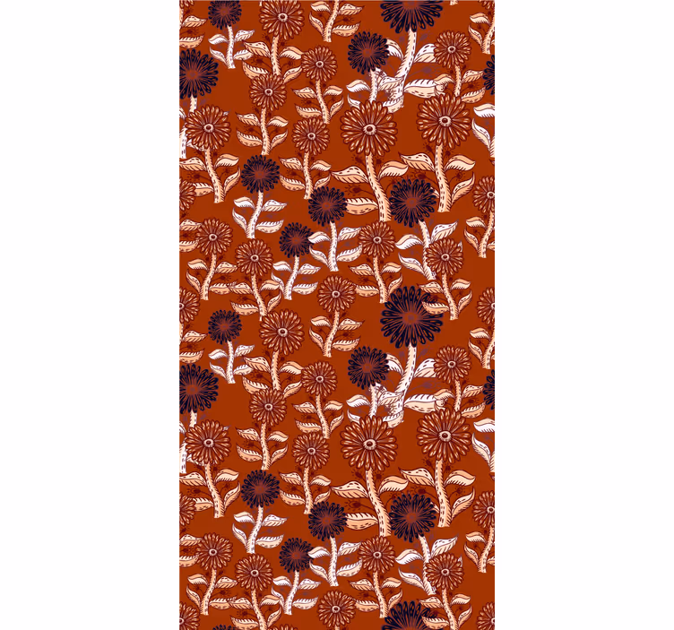 Tapete florale ornamente im afrikanischen stil sonnenblume - TenStickers