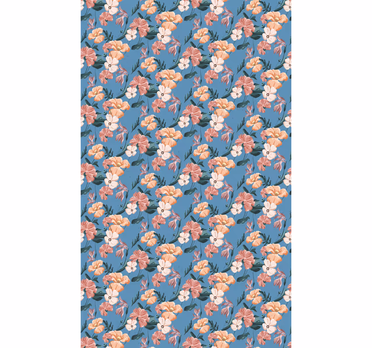 Tapete florale ornamente flowerprint 'ziedi jeans' - TenStickers