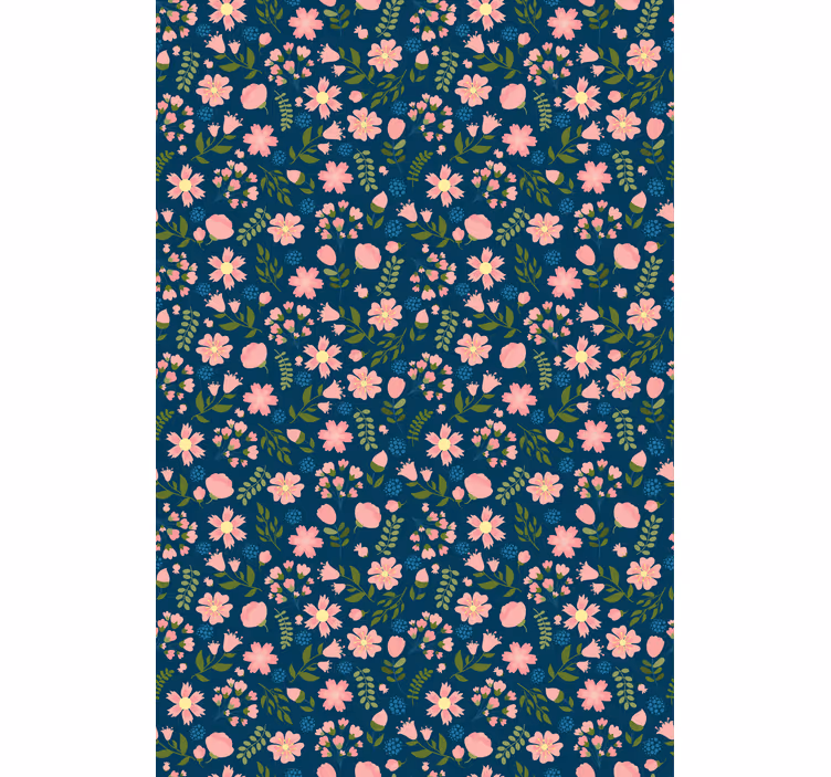 Tapete florale ornamente flowerprint 'floflo' blau - TenStickers
