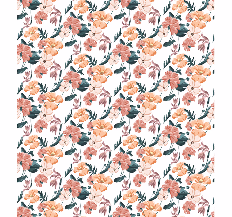 Tapete florale ornamente flowerprint 'ziedi' weiß - TenStickers