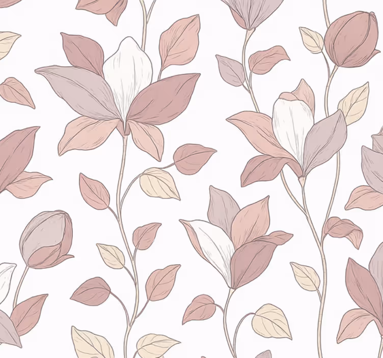 Tapete schlafzimmer pink blumenmuster - TenStickers