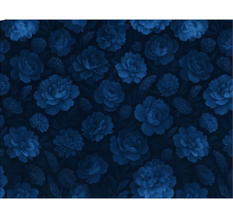 Tapete schlafzimmer mit dunklem blauen blumenmuster - TenStickers