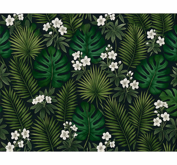 Tapete schlafzimmer grüne exotische natur - TenStickers
