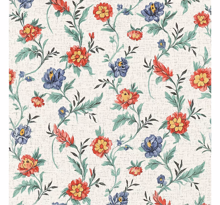Tapete schlafzimmer im retro blumen design - TenStickers