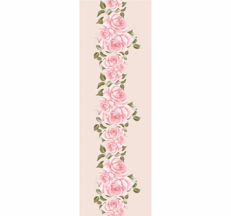 Tapete schlafzimmer mit vintage rosenmuster in pink - TenStickers