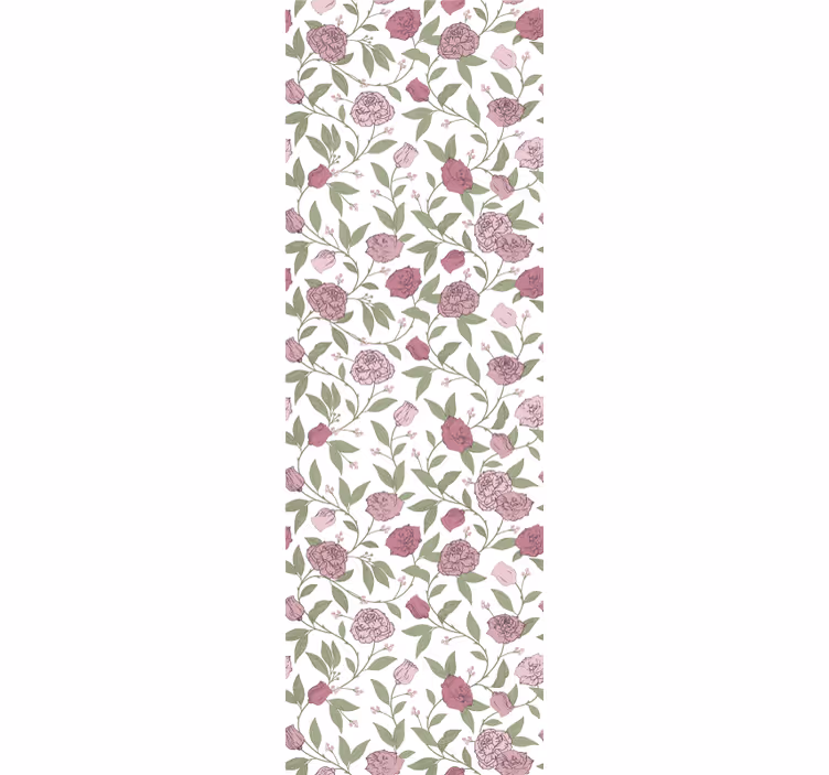 Tapete schlafzimmer mit blassen rosa vintage-rosen - TenStickers
