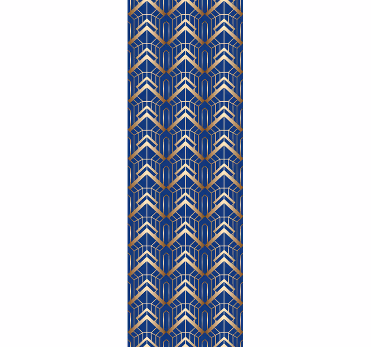 Tapete schlafzimmer modernes kunstmotiv in blau und gold - TenStickers