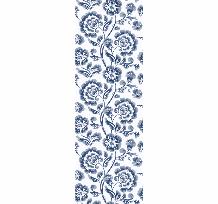 Tapete schlafzimmer mit blauem blumenmuster - TenStickers