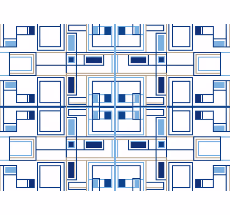 Tapete quadrate geometrische formen blau - TenStickers