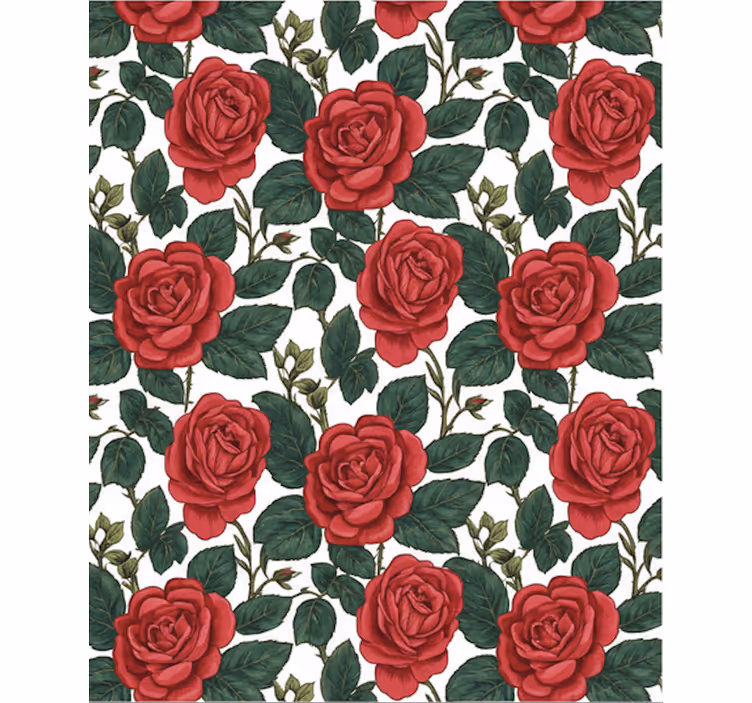 Blumentapete rotrosen optik (b09yd2z7zz) - TenStickers