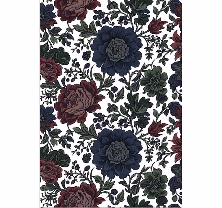 Blumentapete dunkle blumige stimmung (b0bj74v7wb) - TenStickers