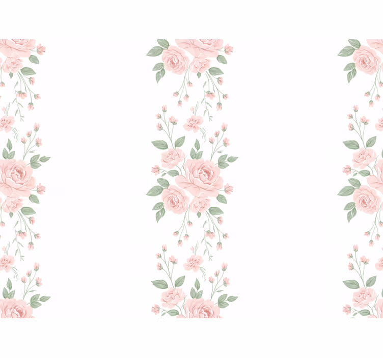 Blumentapete in zartrosa floralem design - TenStickers