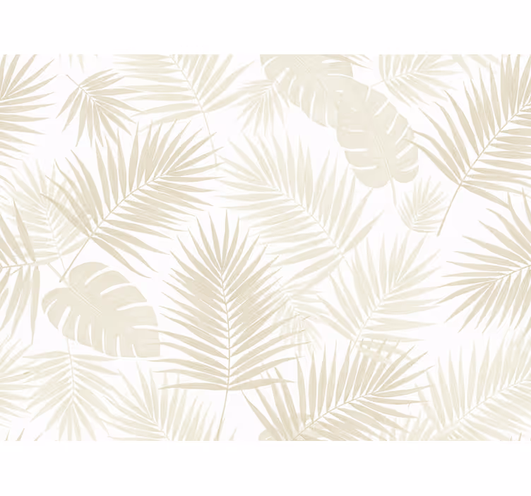 Blumentapete palmblätter in creme - TenStickers
