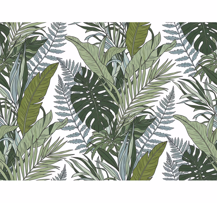 Blumentapete exotische blätter symphonie (b0d2kwy6qz) - TenStickers