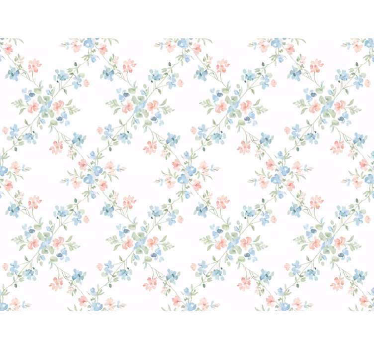 Blumentapete kleine blumen in zartem aquarell - TenStickers
