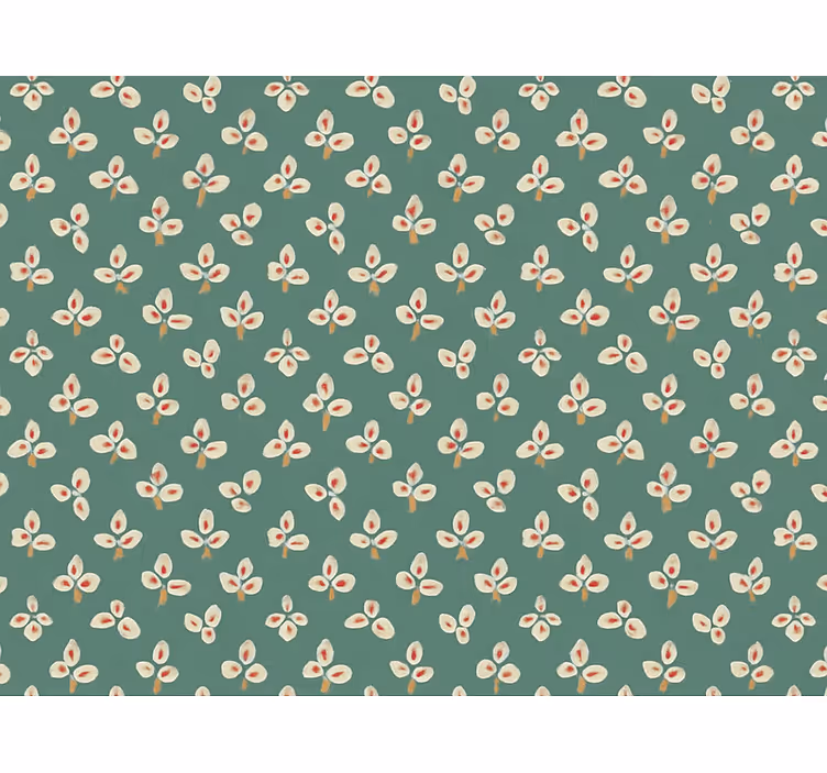Tapete abstrakt in sanftem teal mit gepressten blüten - TenStickers
