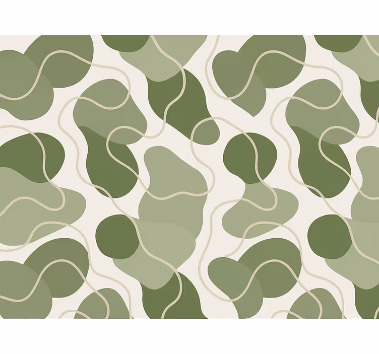 Tapete abstrakt muddy green organischer fluss - TenStickers