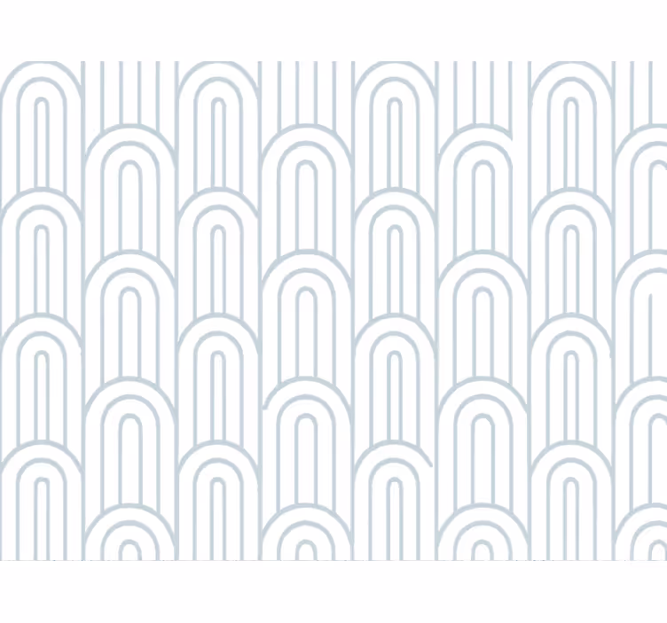 Geometrische tapete in sanftem blauen bogen - TenStickers