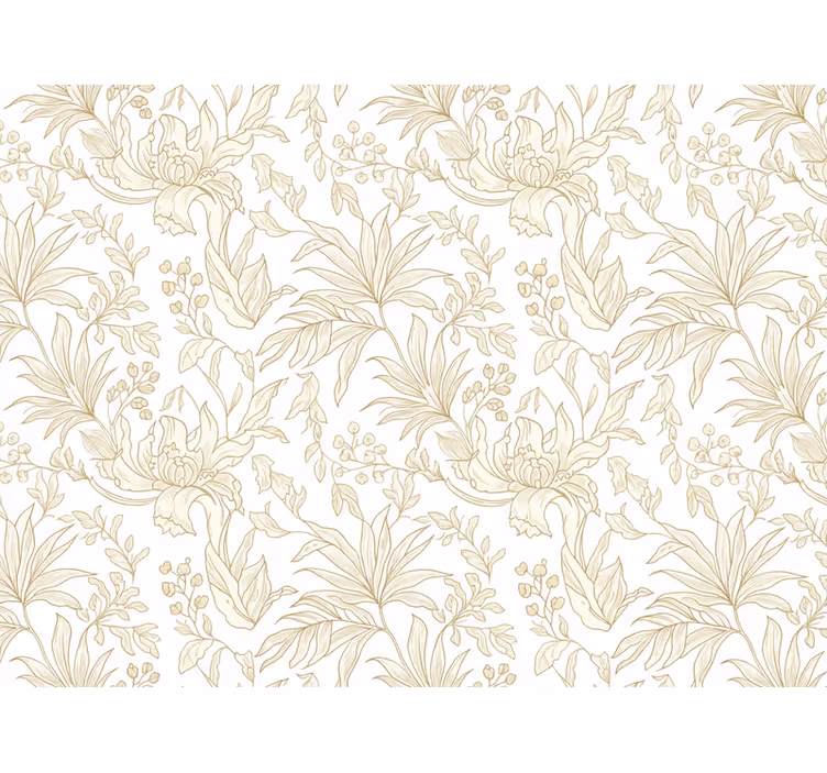 Tapete blätter im floralen beigen dschungellook - TenStickers