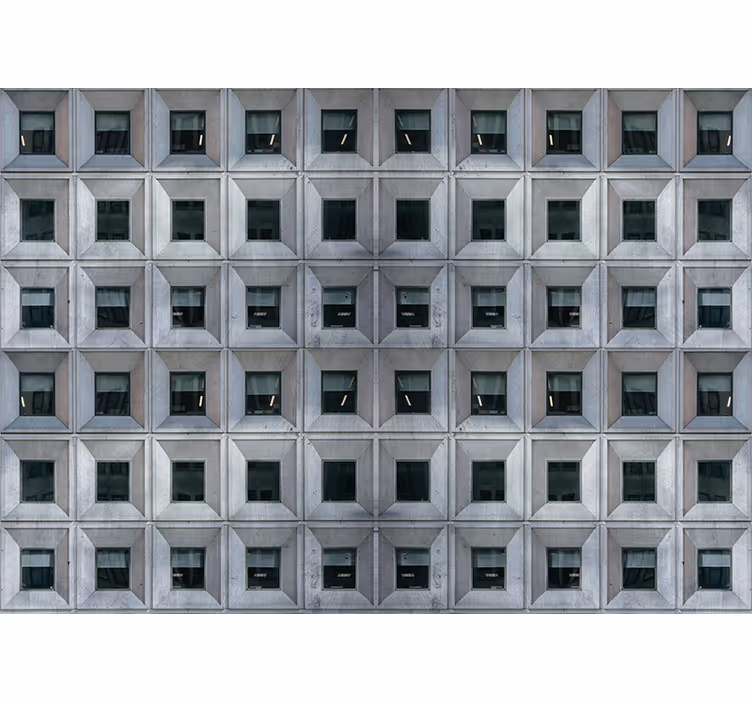 Tapete metalloptik im brutalen architekturstil - TenStickers