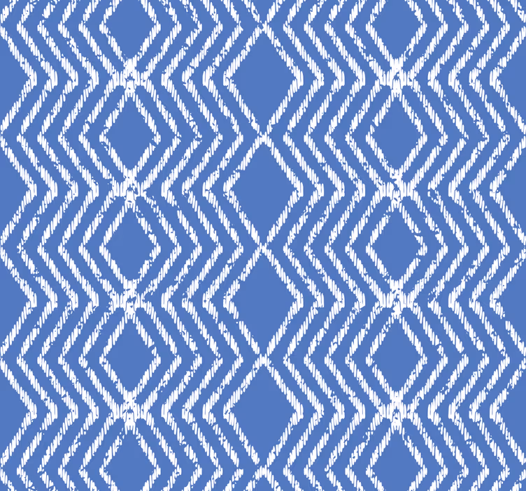 Tapete blau mit zickzackmuster - TenStickers