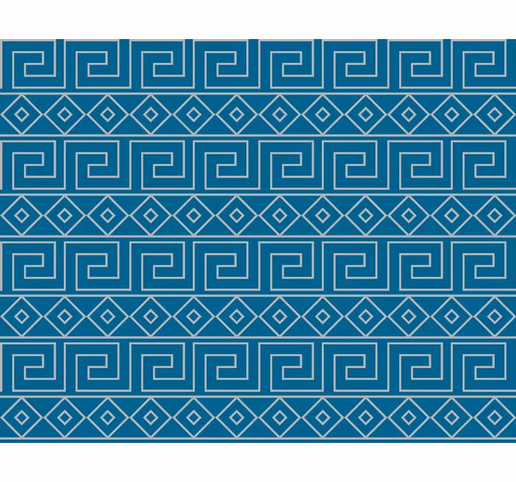 Blaue tapete mit griechischem schlüssel-muster - TenStickers