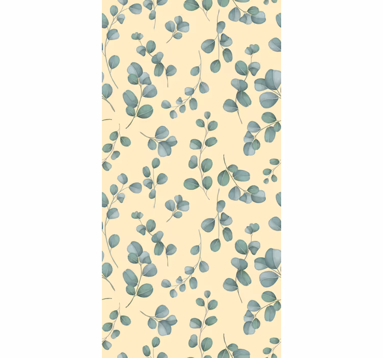 Tapete beige mit eukalyptusblatt-muster - TenStickers