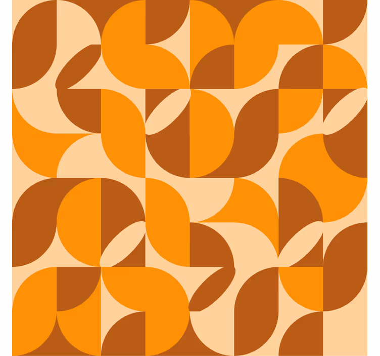 Tapete orange mit retro orangen figuren - TenStickers