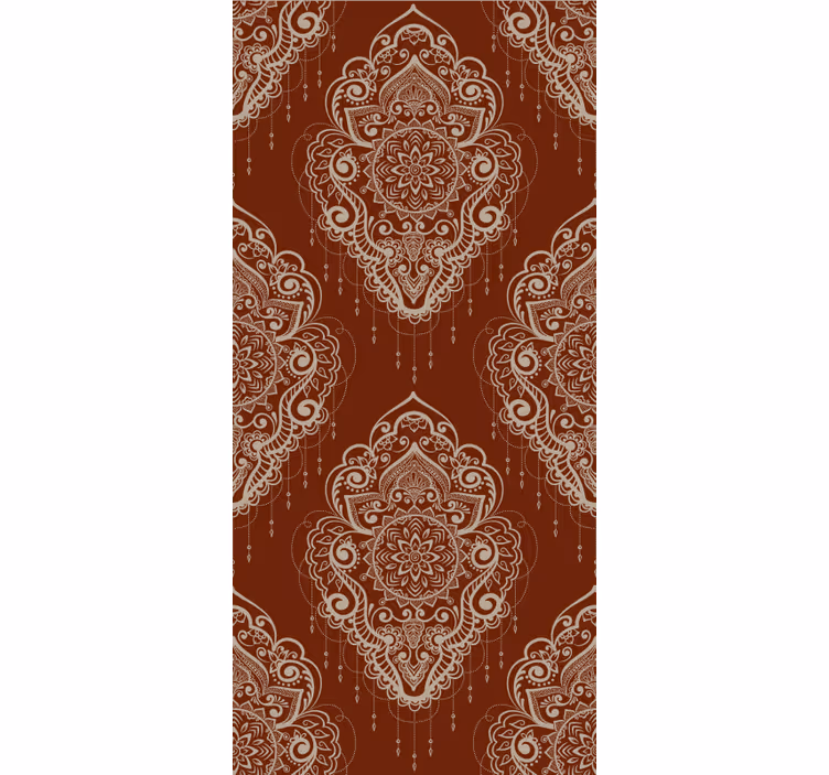 Rote tapete mit eleganten mehndi-ornamenten - TenStickers