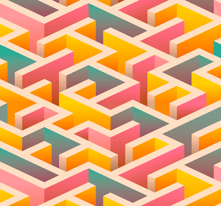 Tapete geometrische Muster geometrische verzahnung - TenStickers