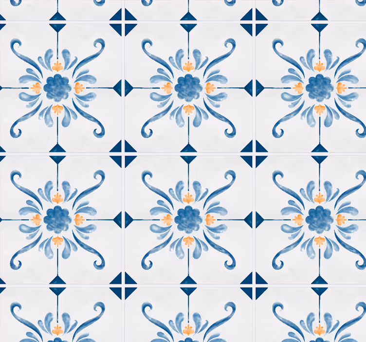 Flieseneffekt Tapete blau - TenStickers