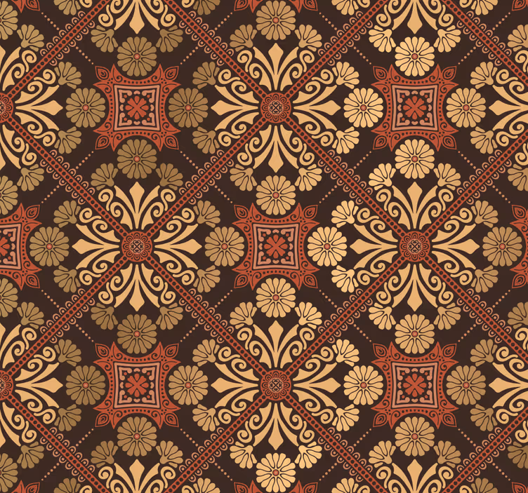 Barock tapete braun im vintage-stil - TenStickers