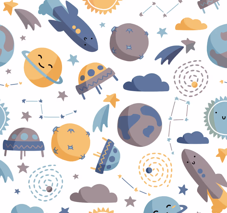 Tapete Baby kinderzimmer mit weltraumthema - TenStickers