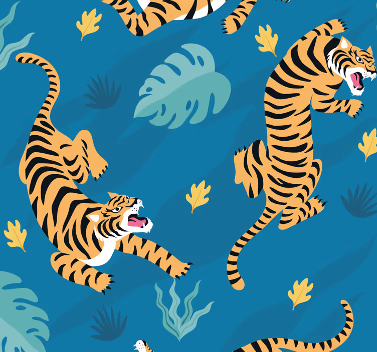Tiger esszimmer tapete - TenStickers