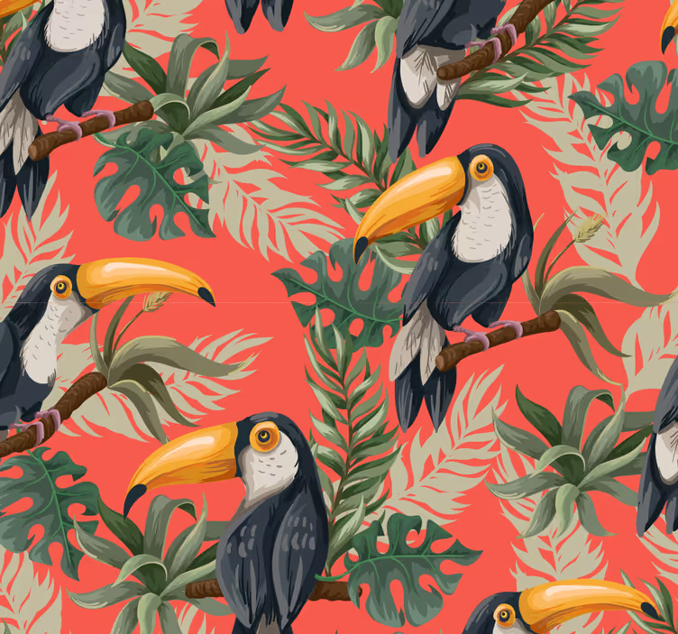 Tukane muster natur tapete - TenStickers