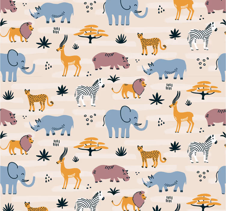 Tiere Tapete safari-tier-ensemble - TenStickers