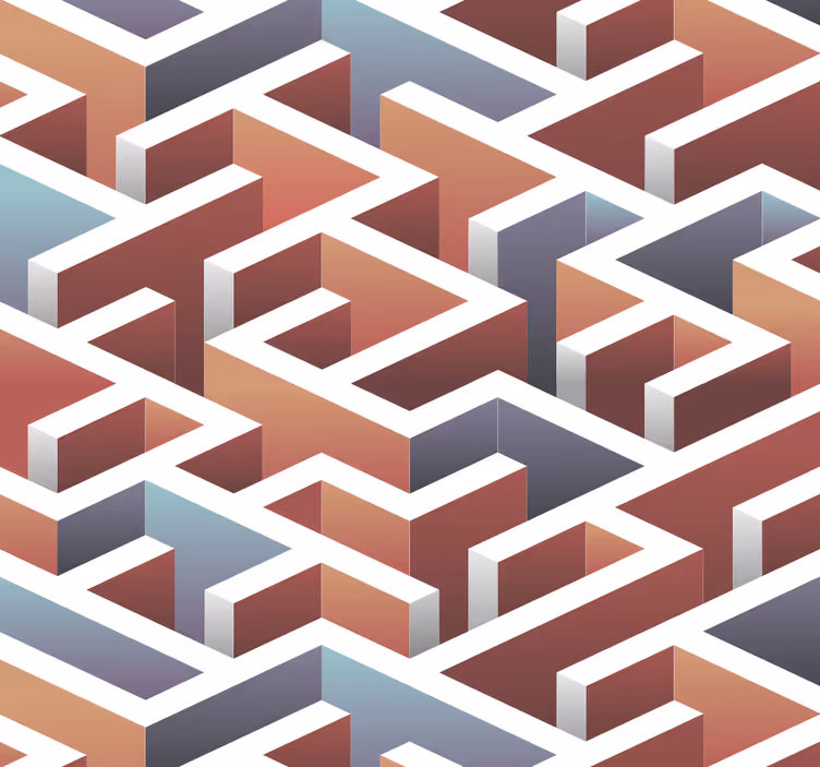 3D Wandtapete Licht Labyrinth für Wohnzimmer - TenStickers