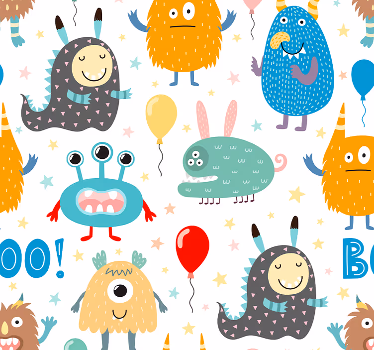 Tiertapete für Kinder mit kleinen Monster - TenStickers