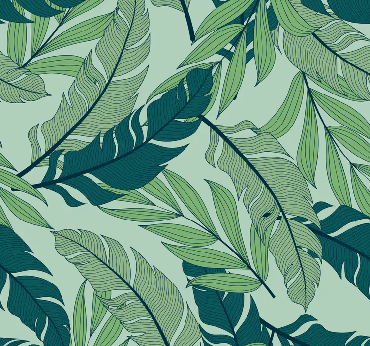 Tapete blätter mit botanischem motiv - TenStickers