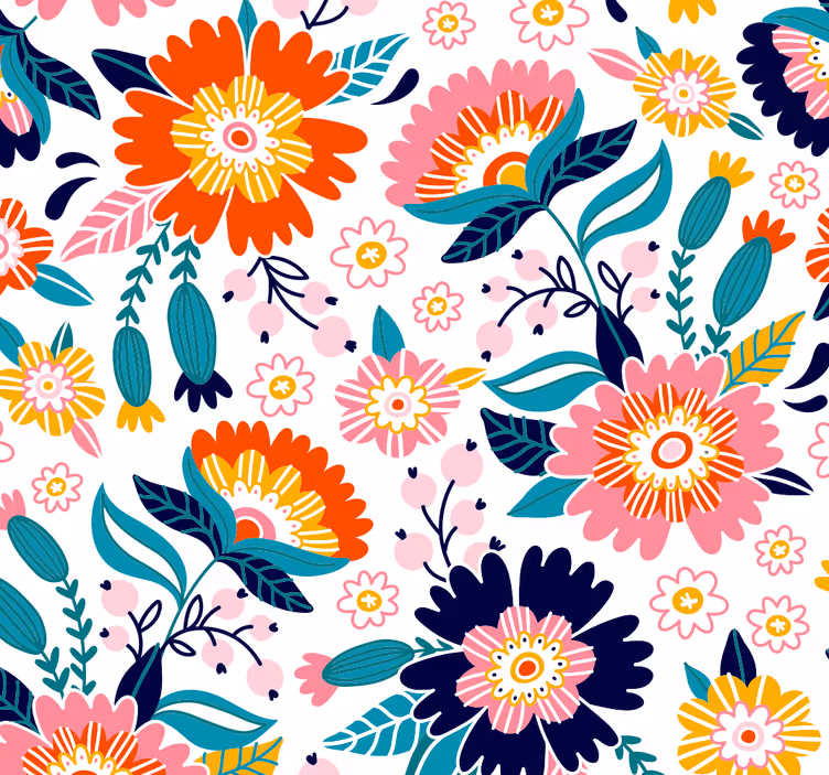 Pflanzen Tapete Romantische Blumen - TenStickers