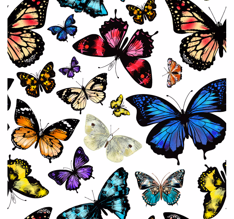 Tapete Schmetterling farbiges flugmotiv - TenStickers