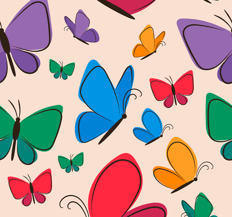 Schmetterling Tapete Schmetterlinge fliegen für kinder - TenStickers