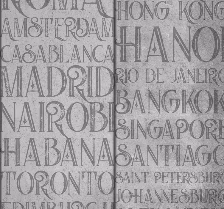 Buchstaben Tapete global City Names Typography - TenStickers