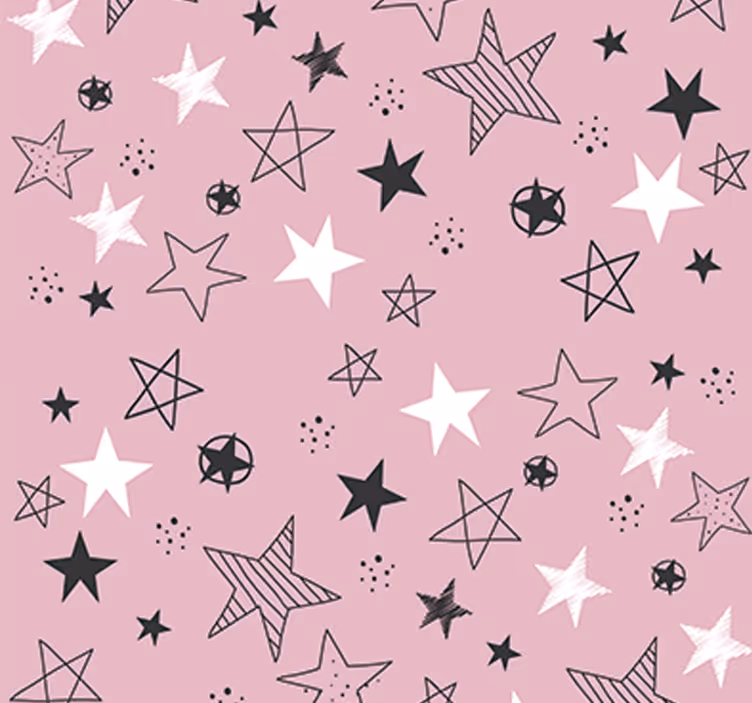 Rosa sterne wandtapete - TenStickers