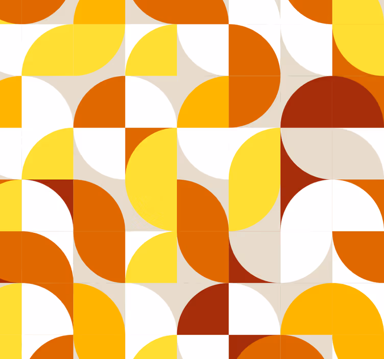 Tapete geometrische muster in warmen farben - TenStickers