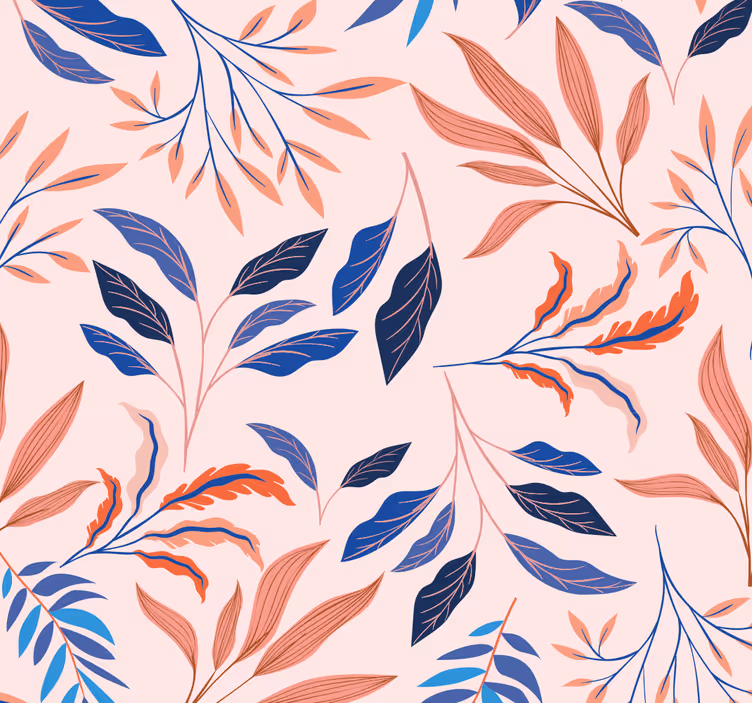 Tapete Blätter botanisches blattmuster - TenStickers