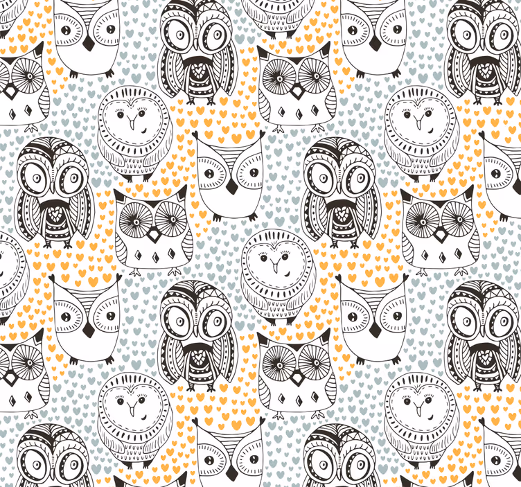Tapete Tiere eulenmuster-motiv - TenStickers