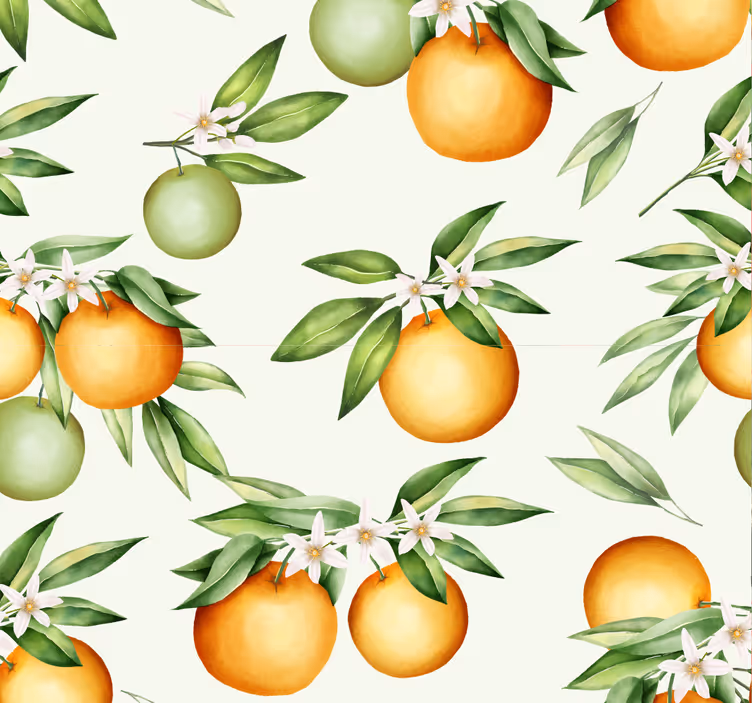 Tapete Esszimmer zitrusfrucht-motiv - TenStickers
