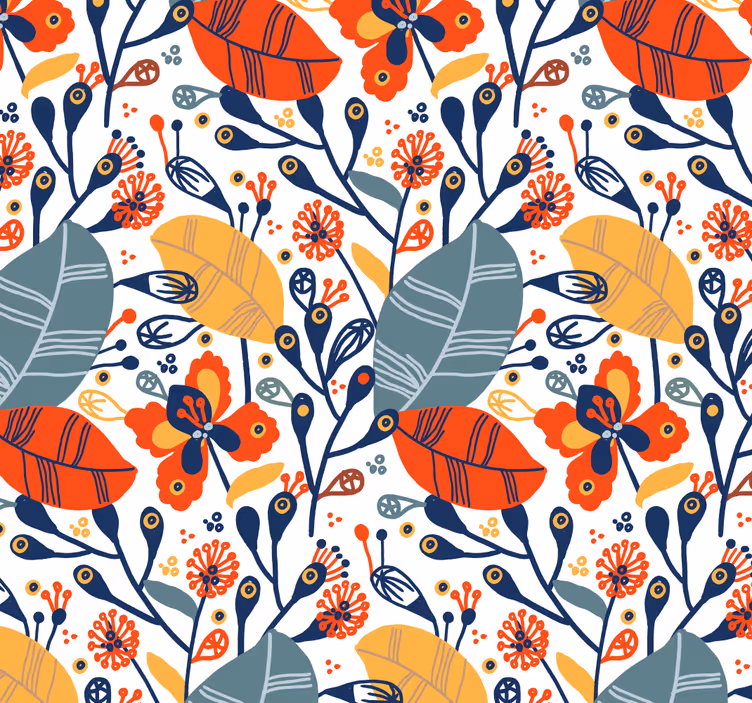 Tapete natur im floralen blätterdesign - TenStickers