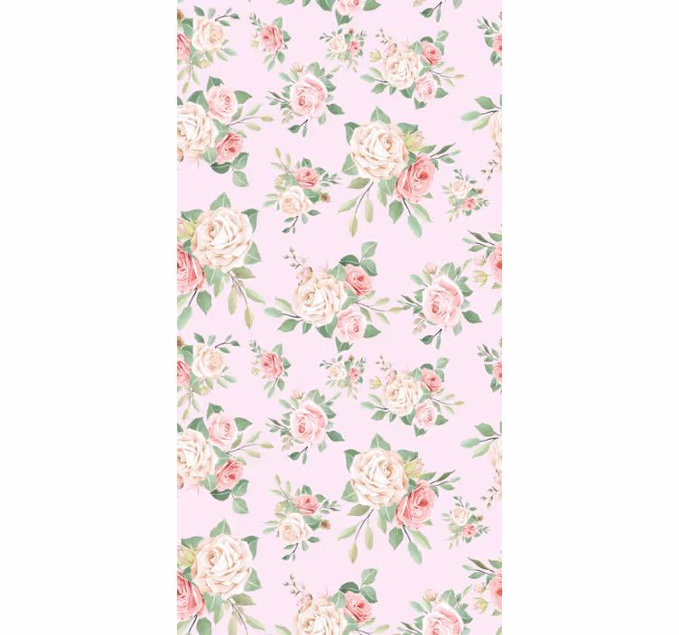Blumentapete Rosa pfingstrosen auf grauer Tapete - TenStickers
